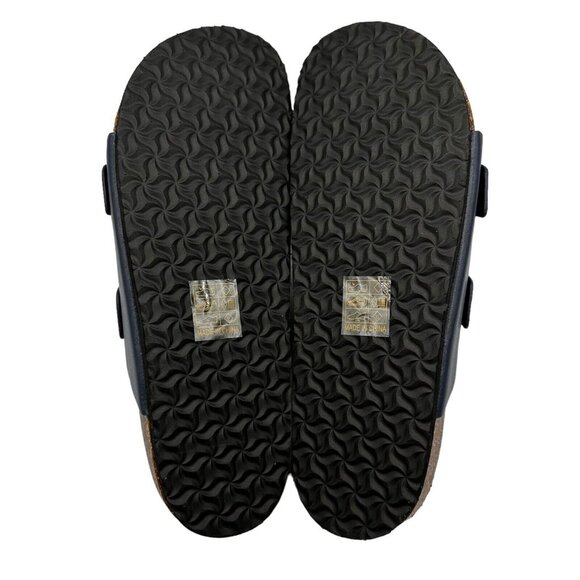 Fitvalen Women Size 7 Achim Navy Flat Cork Foot Twin Buckle Slide Sandal‎ NEW - Picture 7 of 10